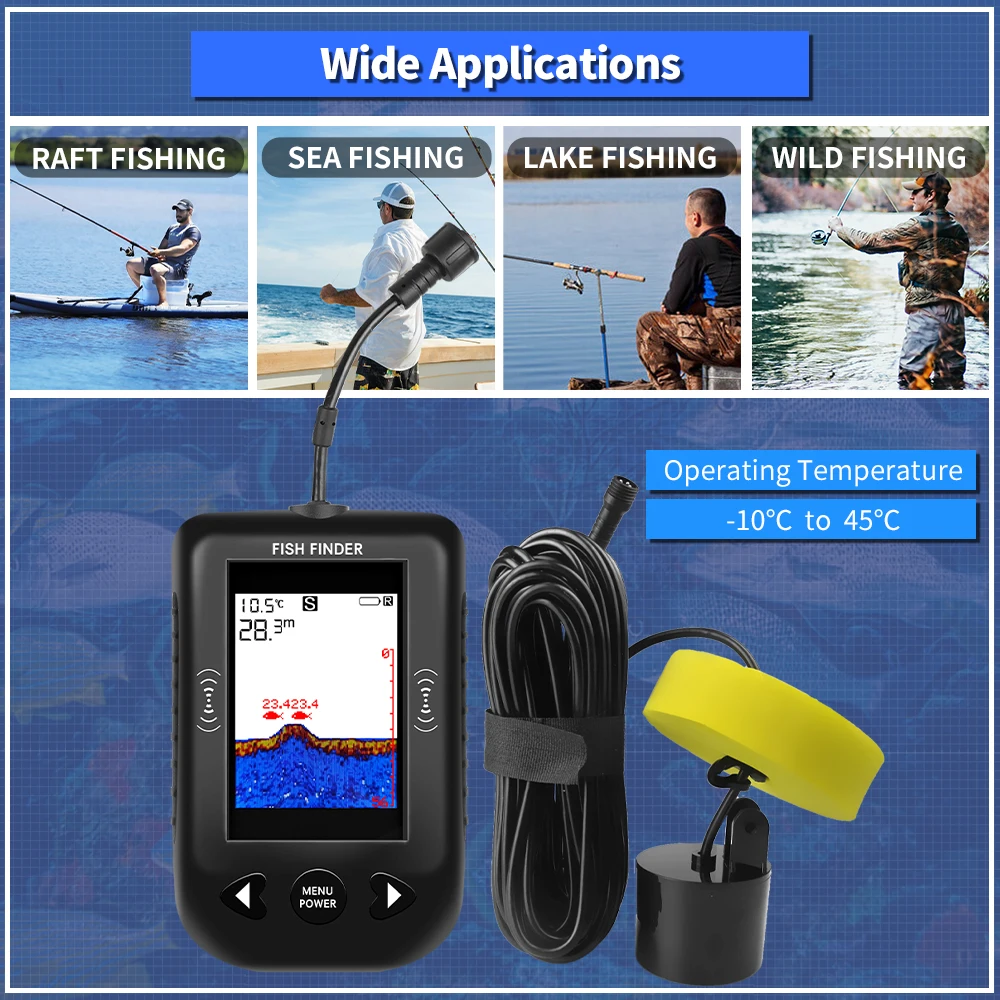 جهاز إلكتروني محمول Erchang XF - مراجعة Fish Finder Transducer وسعره