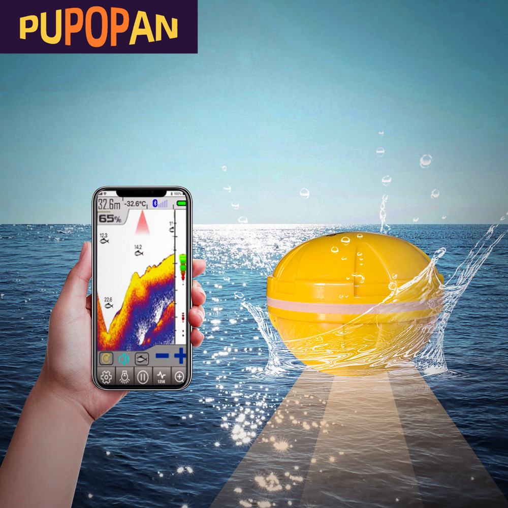PUPOPAN 100 متر العلامة التجار - مراجعة Fish Finder Transducer وسعره